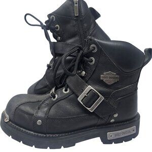 Harley-Davidson Mens Black Leather Motorcycle Boots Size 7.5